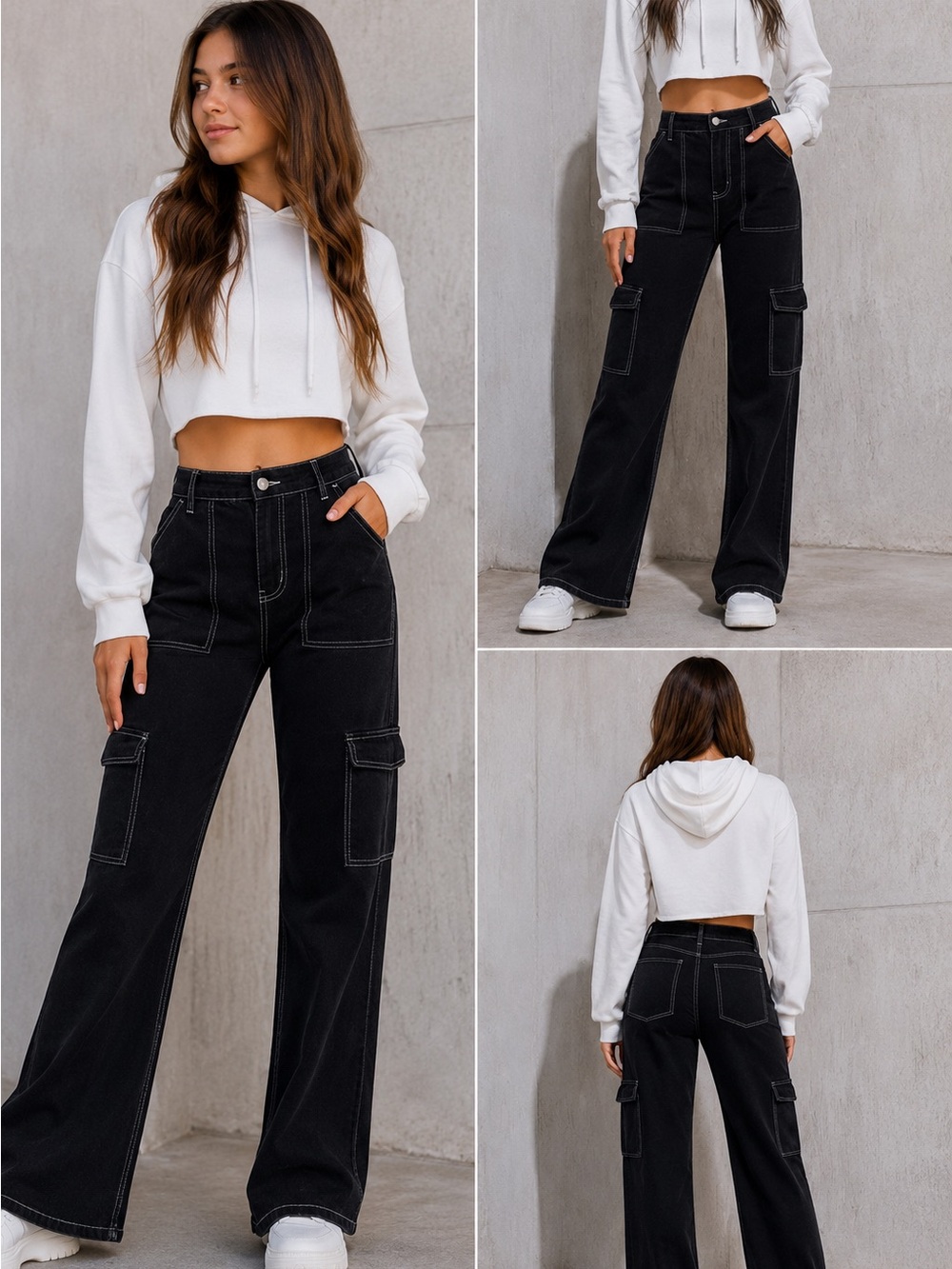Hunter&Brown  Women's cargo pant  size Large-(L)/  XLarge(XL) Color; Black